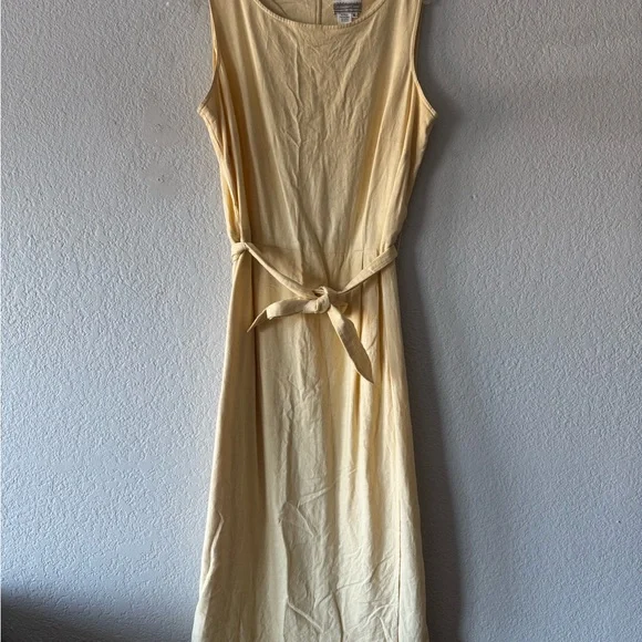 Coldwater Creek Yellow Linen Blend Sundress - Picture 1 of 4